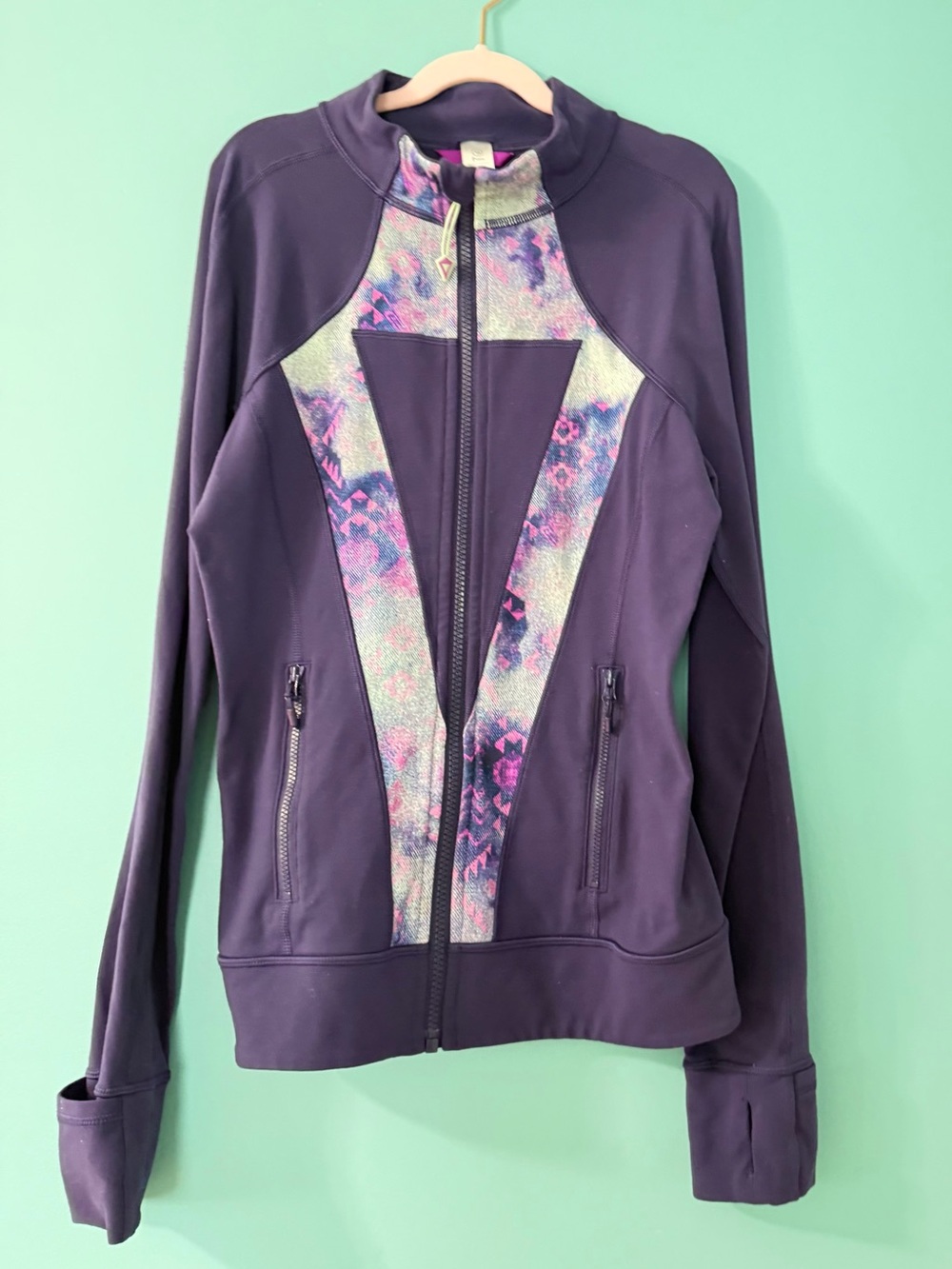 Ivivva by Lululemon Girl's "Perfect Your Practice" Full-Zip Track Jacket Sz 14